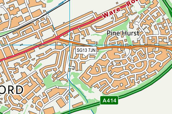 SG13 7JN map - OS VectorMap District (Ordnance Survey)