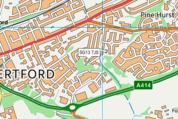 SG13 7JS map - OS VectorMap District (Ordnance Survey)