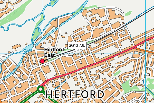 SG13 7JU map - OS VectorMap District (Ordnance Survey)