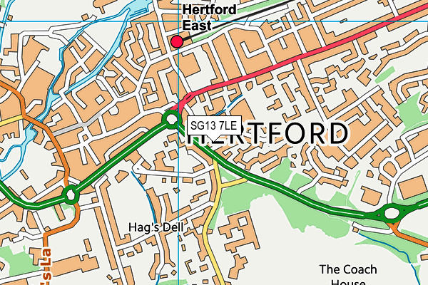 SG13 7LE map - OS VectorMap District (Ordnance Survey)