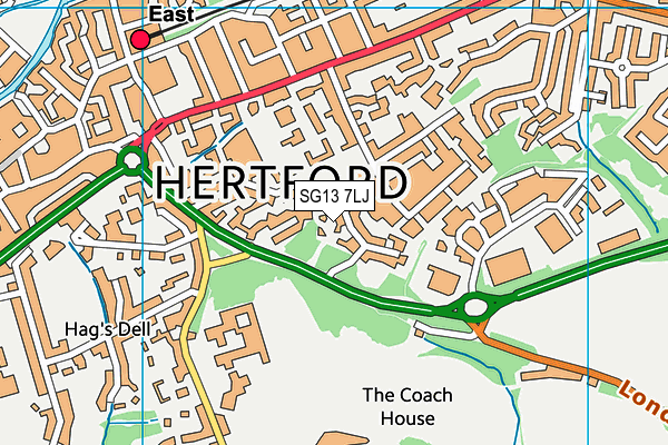 SG13 7LJ map - OS VectorMap District (Ordnance Survey)