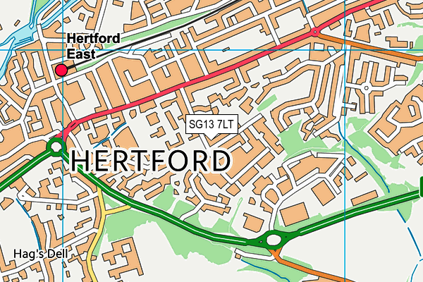 SG13 7LT map - OS VectorMap District (Ordnance Survey)