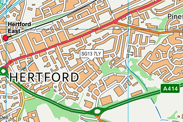 SG13 7LY map - OS VectorMap District (Ordnance Survey)