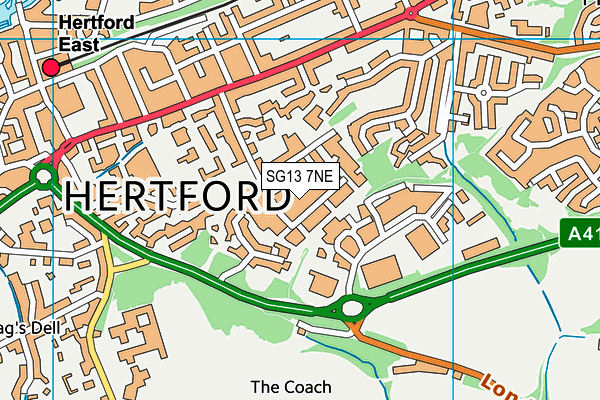 SG13 7NE map - OS VectorMap District (Ordnance Survey)