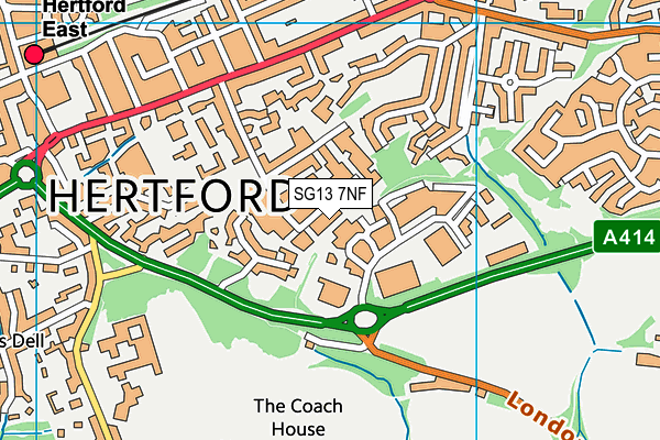 SG13 7NF map - OS VectorMap District (Ordnance Survey)