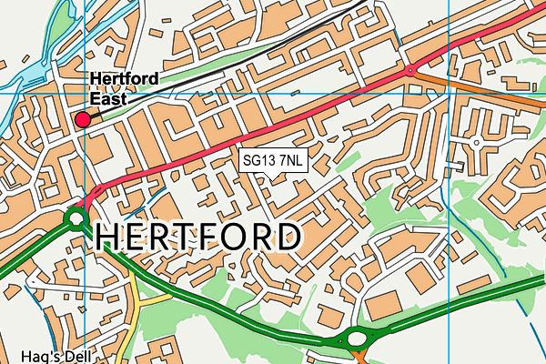 SG13 7NL map - OS VectorMap District (Ordnance Survey)