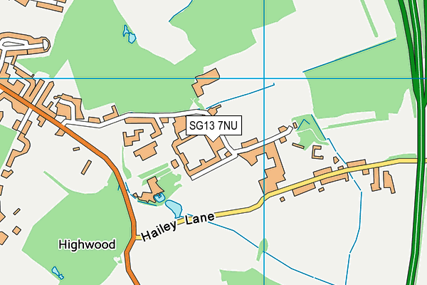 Haileybury and Imperial Service College map (SG13 7NU) - OS VectorMap District (Ordnance Survey)