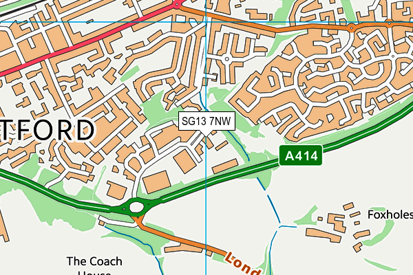 SG13 7NW map - OS VectorMap District (Ordnance Survey)