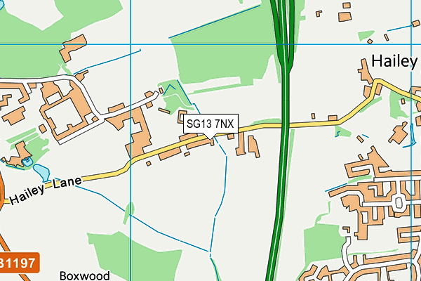 SG13 7NX map - OS VectorMap District (Ordnance Survey)