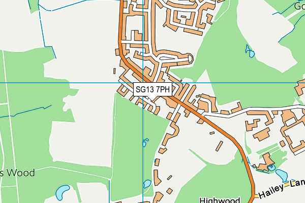 SG13 7PH map - OS VectorMap District (Ordnance Survey)