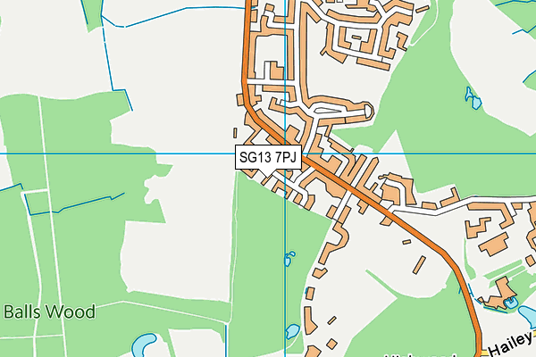 SG13 7PJ map - OS VectorMap District (Ordnance Survey)