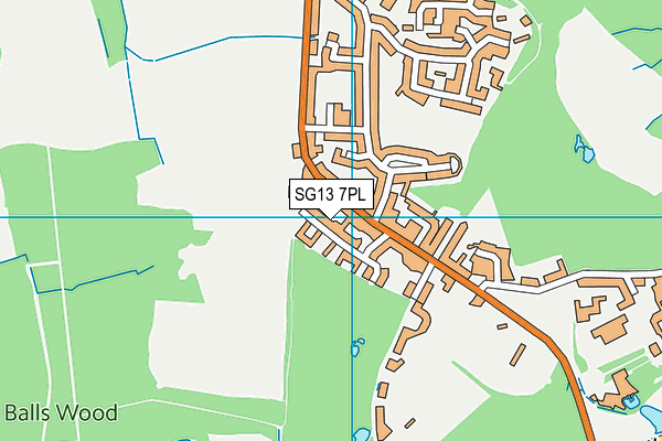 SG13 7PL map - OS VectorMap District (Ordnance Survey)