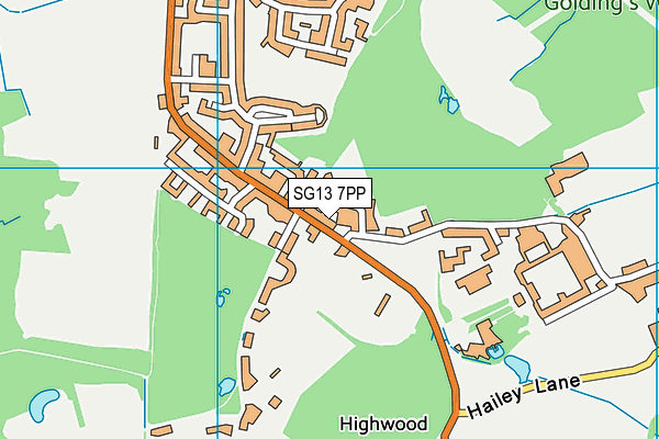 SG13 7PP map - OS VectorMap District (Ordnance Survey)