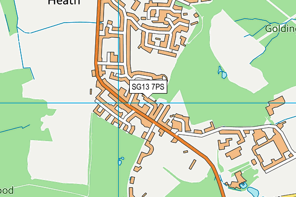 SG13 7PS map - OS VectorMap District (Ordnance Survey)