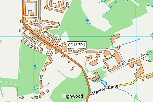 SG13 7PU map - OS VectorMap District (Ordnance Survey)