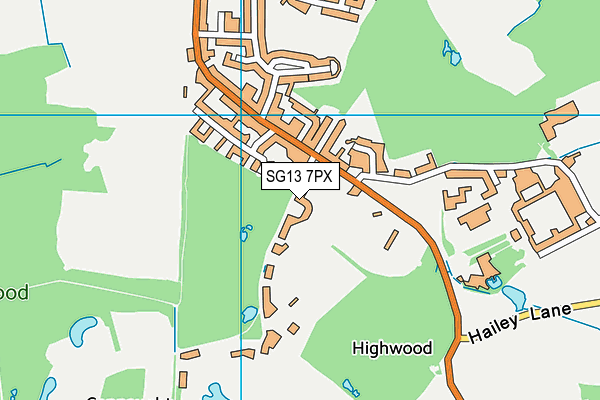 SG13 7PX map - OS VectorMap District (Ordnance Survey)