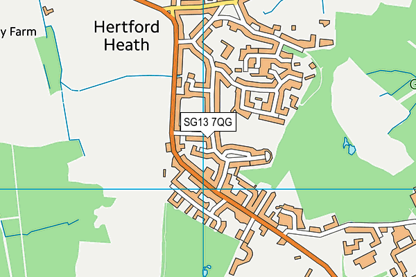 SG13 7QG map - OS VectorMap District (Ordnance Survey)