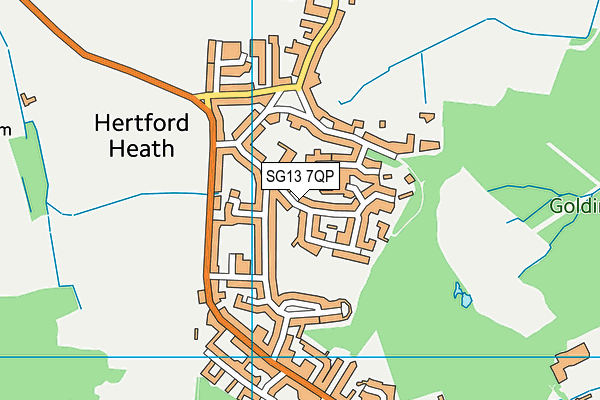 SG13 7QP map - OS VectorMap District (Ordnance Survey)