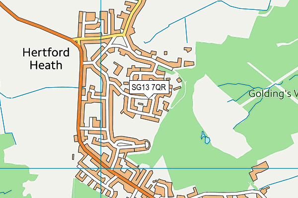 SG13 7QR map - OS VectorMap District (Ordnance Survey)