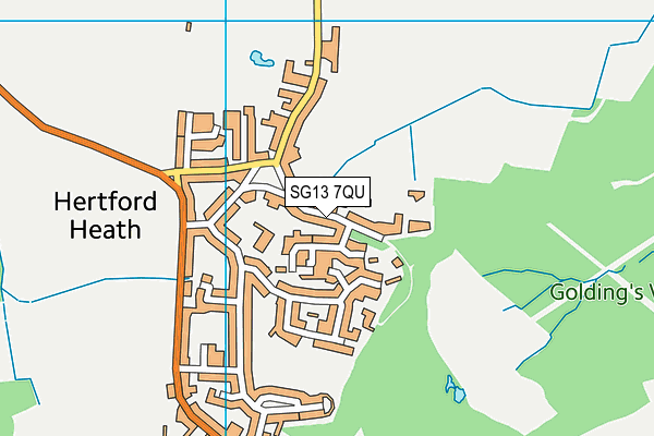 SG13 7QU map - OS VectorMap District (Ordnance Survey)