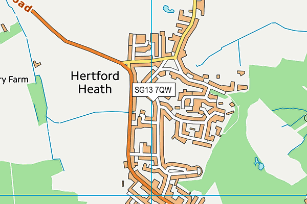Hertford Heath Primary and Nursery School map (SG13 7QW) - OS VectorMap District (Ordnance Survey)