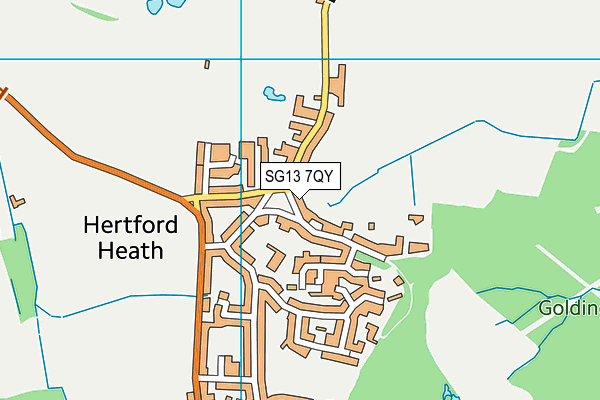 SG13 7QY map - OS VectorMap District (Ordnance Survey)