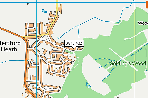 SG13 7QZ map - OS VectorMap District (Ordnance Survey)