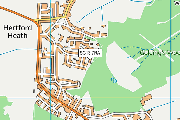 SG13 7RA map - OS VectorMap District (Ordnance Survey)