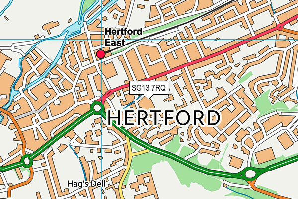 Nuffield Health (Hertford) map (SG13 7RQ) - OS VectorMap District (Ordnance Survey)