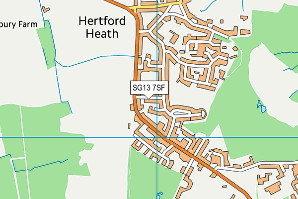 SG13 7SF map - OS VectorMap District (Ordnance Survey)