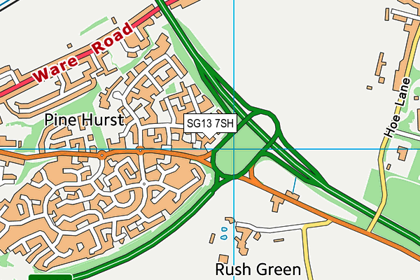 SG13 7SH map - OS VectorMap District (Ordnance Survey)