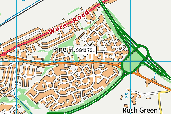 SG13 7SL map - OS VectorMap District (Ordnance Survey)