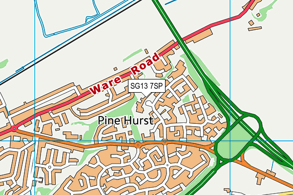 SG13 7SP map - OS VectorMap District (Ordnance Survey)