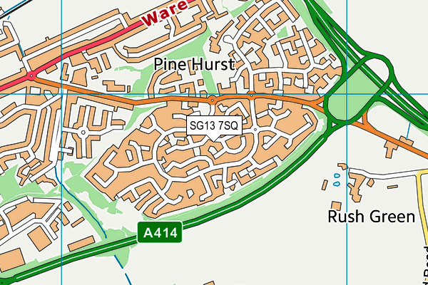 SG13 7SQ map - OS VectorMap District (Ordnance Survey)