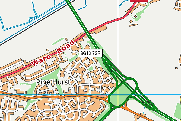 SG13 7SR map - OS VectorMap District (Ordnance Survey)