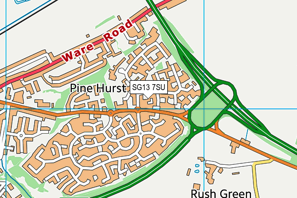 SG13 7SU map - OS VectorMap District (Ordnance Survey)