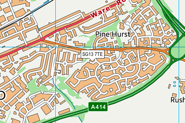 SG13 7TE map - OS VectorMap District (Ordnance Survey)