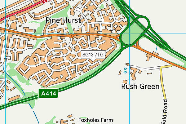 SG13 7TG map - OS VectorMap District (Ordnance Survey)