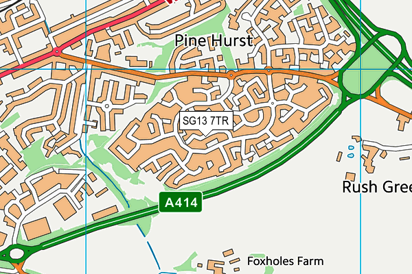 SG13 7TR map - OS VectorMap District (Ordnance Survey)