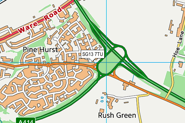 SG13 7TU map - OS VectorMap District (Ordnance Survey)