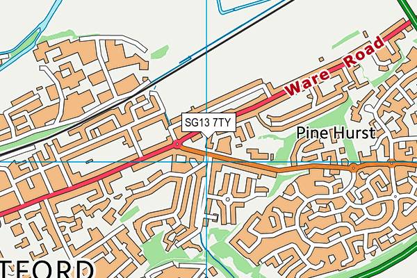 SG13 7TY map - OS VectorMap District (Ordnance Survey)