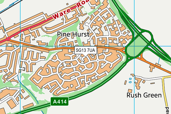 SG13 7UA map - OS VectorMap District (Ordnance Survey)