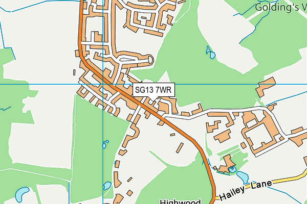 SG13 7WR map - OS VectorMap District (Ordnance Survey)