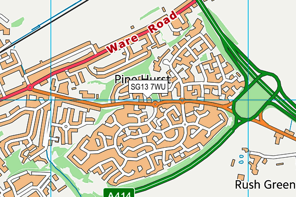 SG13 7WU map - OS VectorMap District (Ordnance Survey)