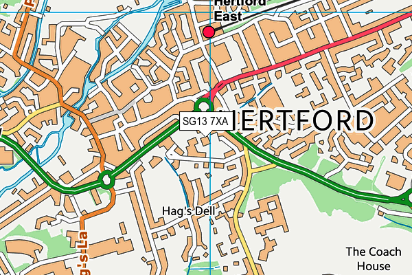 SG13 7XA map - OS VectorMap District (Ordnance Survey)