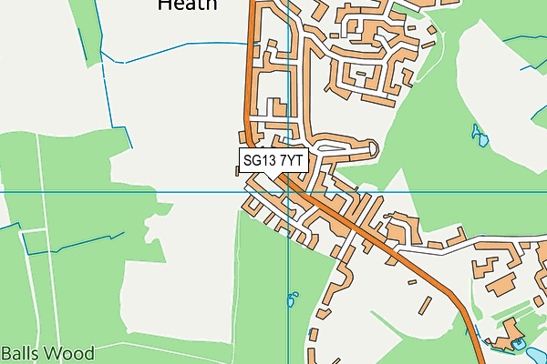 SG13 7YT map - OS VectorMap District (Ordnance Survey)