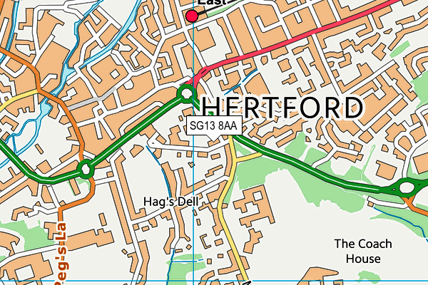 SG13 8AA map - OS VectorMap District (Ordnance Survey)