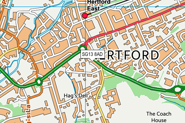 SG13 8AD map - OS VectorMap District (Ordnance Survey)