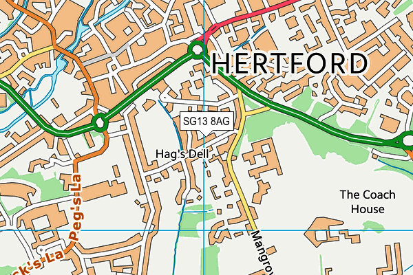 SG13 8AG map - OS VectorMap District (Ordnance Survey)