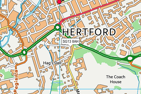 SG13 8AH map - OS VectorMap District (Ordnance Survey)